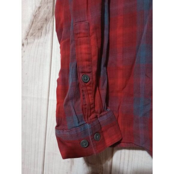 Columbia Shirt Men's 2xl Red Plaid Button Front Long Sleeve Flannel Hiking Outdo - Picture 4 of 8